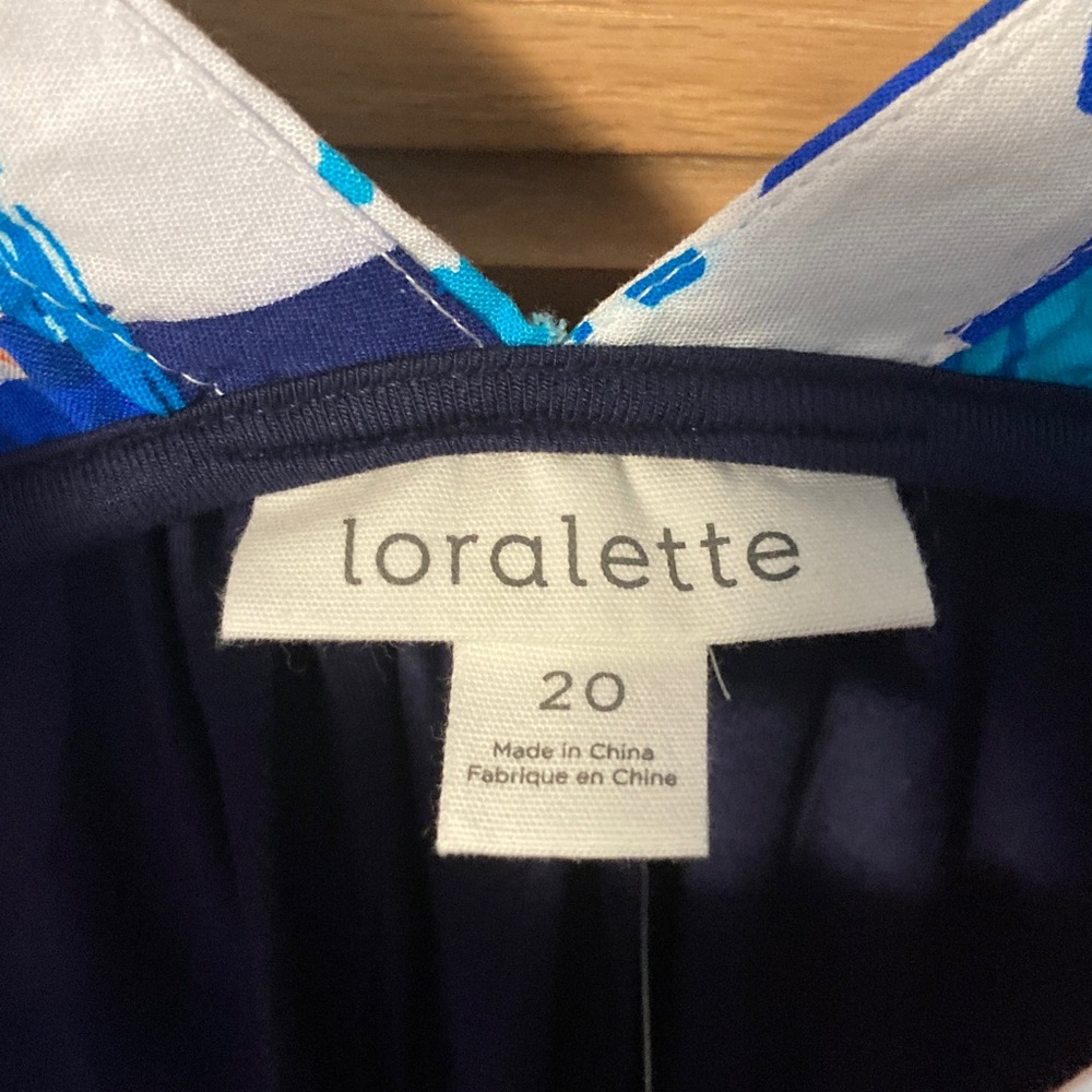Loralette Abstract Print Women's Top Sz 20 Flutter sleeve - Picture 4 of 7